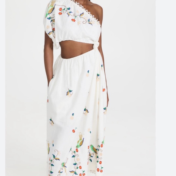 FARM Rio White Maxi Dress with Colorful Embroidery - Picture 3 of 7
